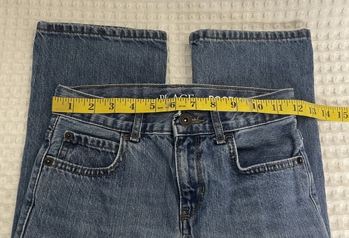 Childrens Place Boys Size 8 Bootcut Denim Blue Jeans Adjustable Waist Pants - Picture 5 of 10