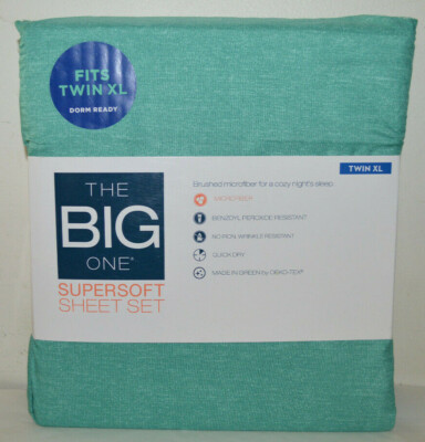 The Big One Supersoft Sheet Set- Teal Heather-  Size Twin XL