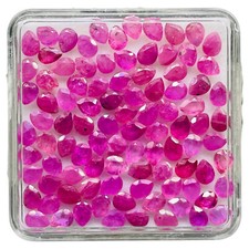95 Pcs Natural Ruby 3.7-4mm Pear Cut Pinkish Red Loose Gemstones Wholesale Lot