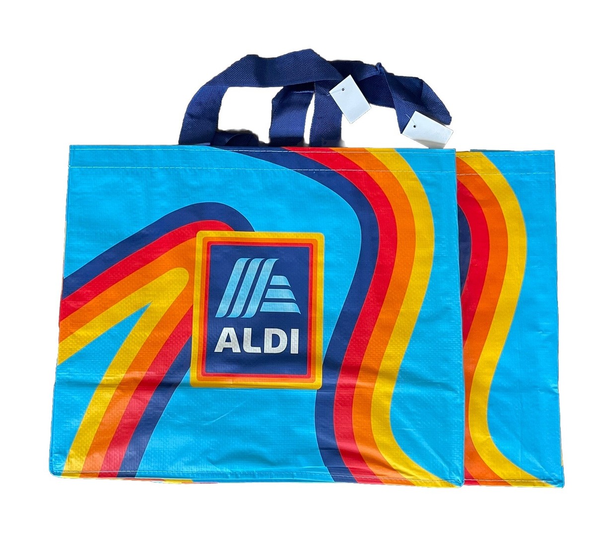 ALDI Reusable Grocery Shopping Bags Multi Color (Pack of 2) New With Tags 🔥