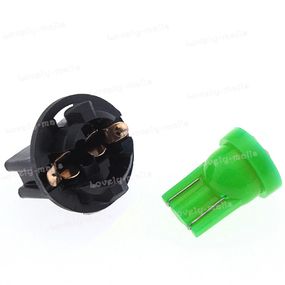 10x Verde T10 168 Panel de Instrumentos Calibre Bombilla LED 194 Zócalo de Bloqueo Giratorio Foto 3 de 4