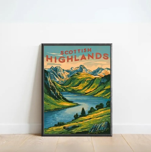 Scottish Highlands Vintage Travel Poster - Scottish Highlands Print | eBay