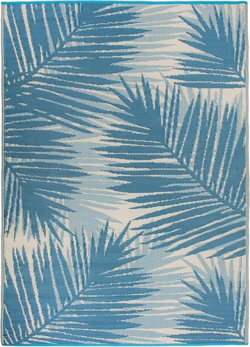 Stain-Resistant Tropical Floral Reversible Outdoor Rug 5'x7' for Any Environment - Picture 4 of 11