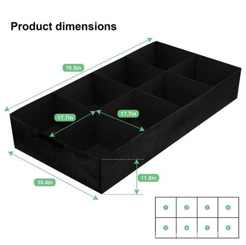 4-8 Grid Planting Grow Bag Fabric Raised Bed Garden Planter Vegetable Plant Box - Picture 2 of 25