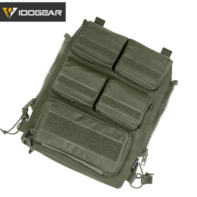 IDOGEAR Tactical Pouch Bag Zip On Panel W/Mag Pouch for AVS JPC2.0 CPC Vest Camo