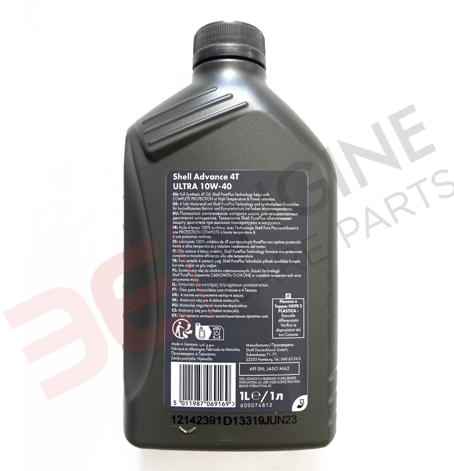Shell Advance Ultra 4T 10W-40 Aceite De Moto Totalmente Sintético 1 Litro 1L - Imagen 3 de 4