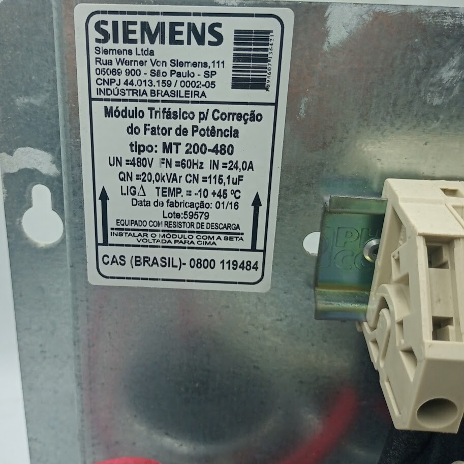 Capacitor Trífasico Siemens MT 200-480 480V 20kVAr 24A | eBay