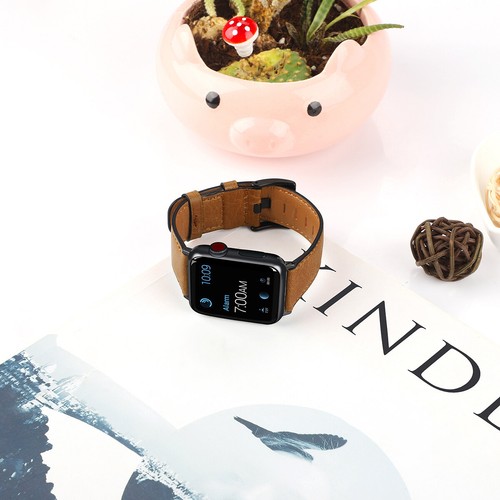 Correa de correa para Apple Watch iWatch 38/40/42/44/41/45 mm correa de reloj de cuero genuino - Imagen 33 de 37