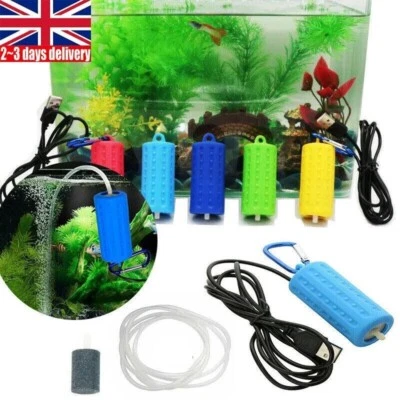 USB Oxygen Air Aquarium Pump Mini Aerator Fish Tank Silent Energy Saving Tools