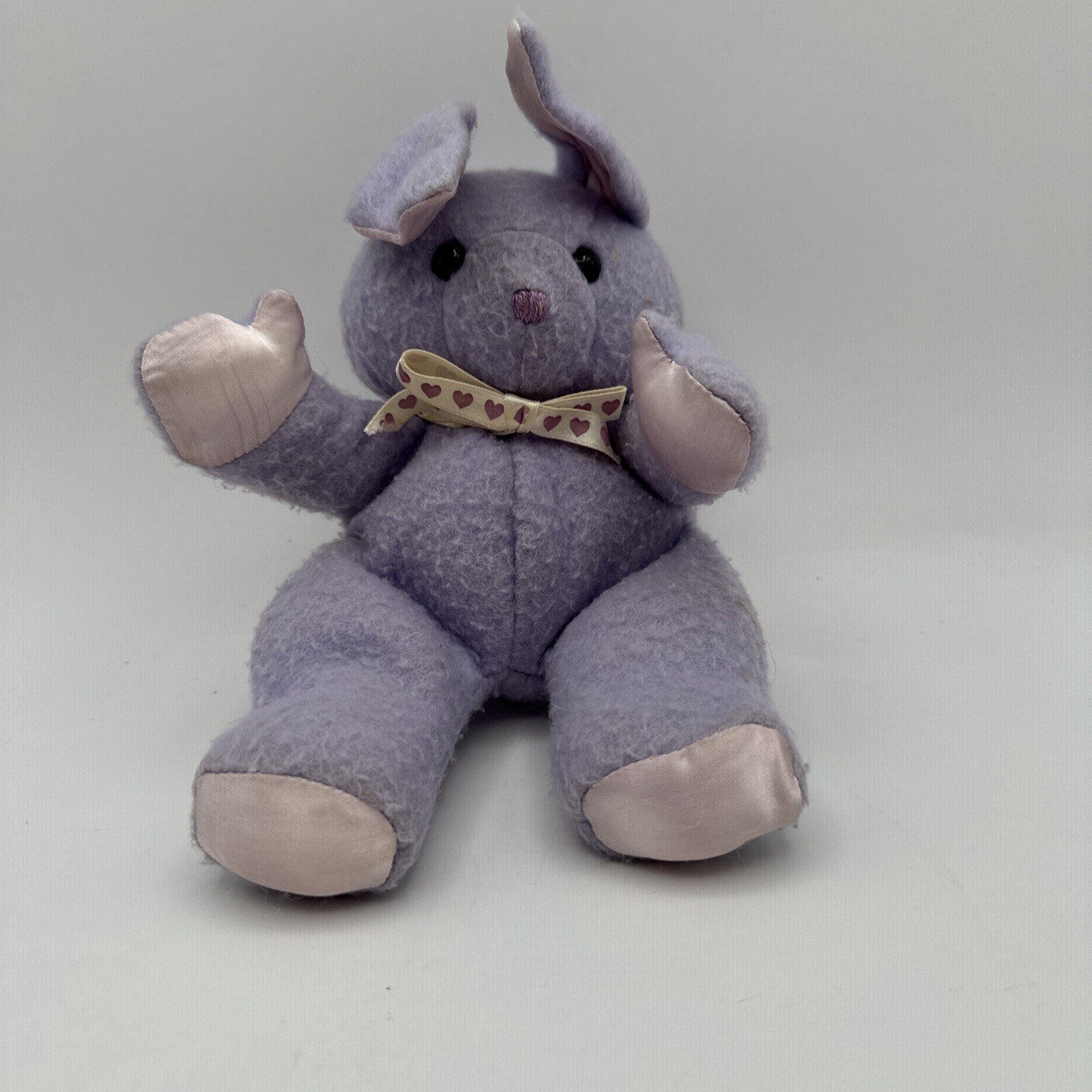 Vintage 1988 Heartline Purple Easter Bunny Rabbit Plush Stuffed Toy Rare