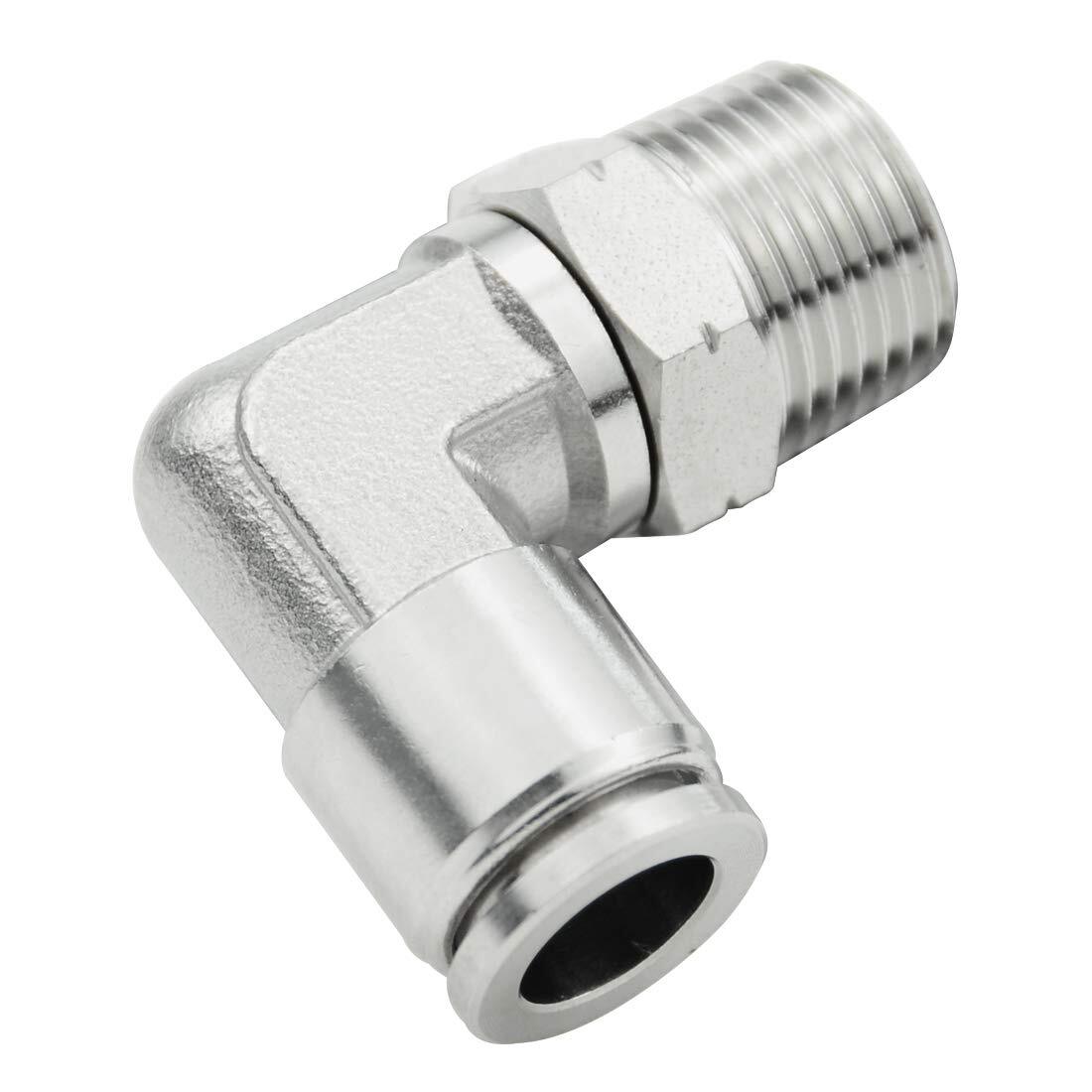 1/4in OD x 1/8in NPT Male Elbow 304 Stainless Steel 90-Degree Fitting
