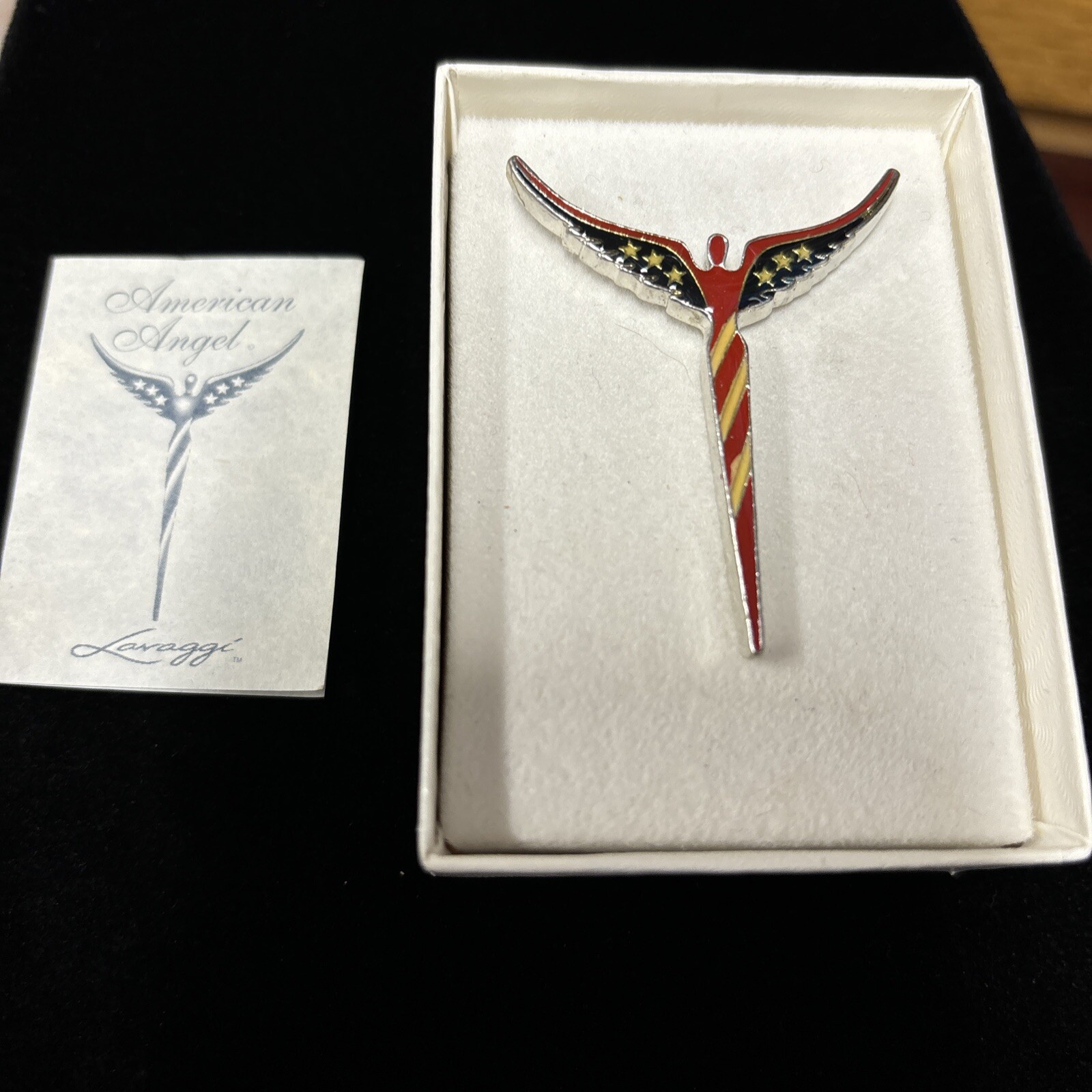 American Angel Lapel Pin - Patriotic USA Flag Accessory