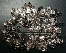 BUTTERFLY earring backs 100pcs White Gold Pl post earring backs clutches FPE142B