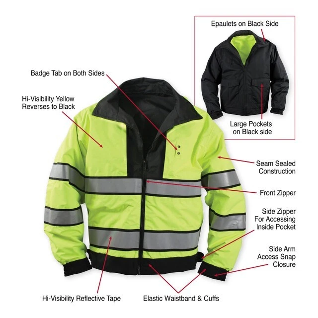 Rothco Reversible Hi-Visibility Uniform Jacket - Yellow/Black - Image 3 of 3