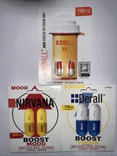 Nirvana Mood Derall Focus Addall Focus Notropic Weight Loss Sampler 3ct 6 Caps