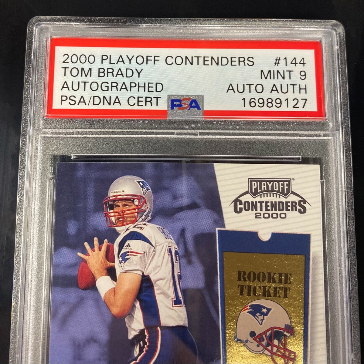 2000 Playoff Contenders Rookie Ticket #144 Tom Brady RC AUTO PSA