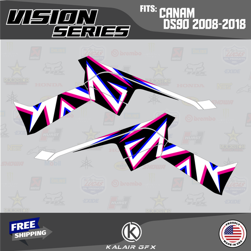 Graphics Kit for Can-Am DS-90 DS90 2008-2018 Vizion -Magenta - Picture 3 of 6