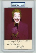 Cesar Romero ~ Signed Autographed "I played The Joker in Batman" ~ PSA DNA