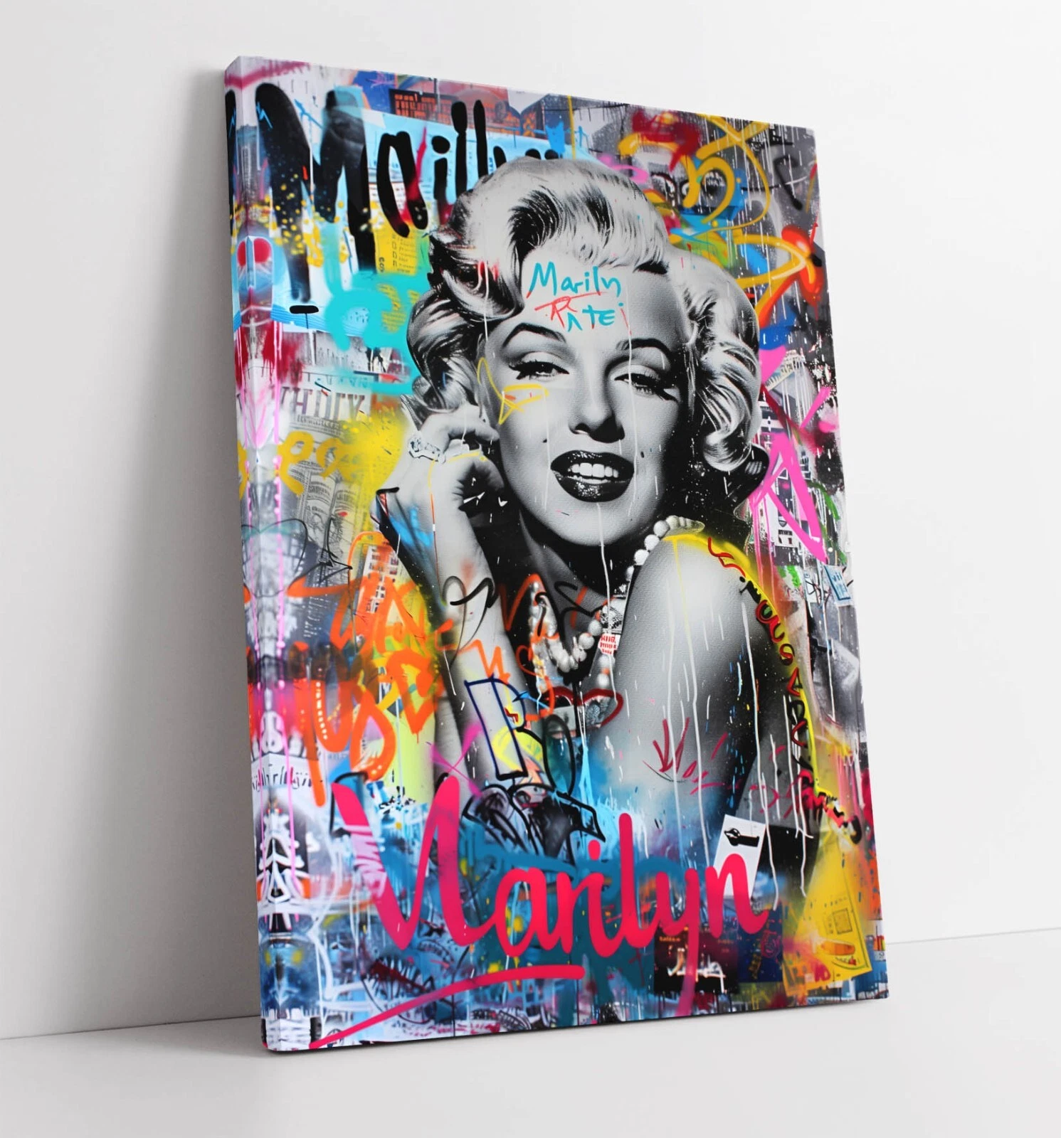 COOL MARILYN MONROE PORTRAIT GRAFFITI FRAMED CANVAS WALL ART PICTURE PRINT
Opens in a new window or 