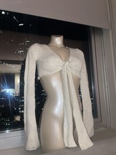 Vintage Sequin Knitted Cardigan Long Sleeve Crop Top