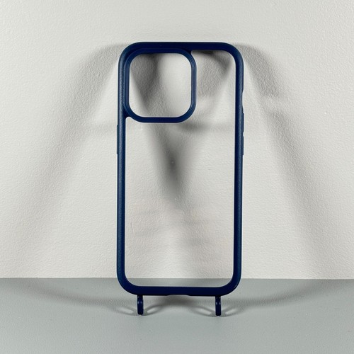 MAGEASY Case for iPhone 15 Pro - Ultra Clear & Bold Blue | Crossbody Strap - Picture 2 of 22