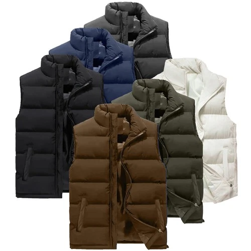 Men’s Waterproof Puffer Bomber Jacket – Casual Autumn Lightweight Polyester Coat - product listing photo