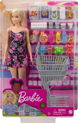 Mattel GTK94 Barbie Shopping Time mit Einkaufswagen und Zubehör, 3+, GTK94