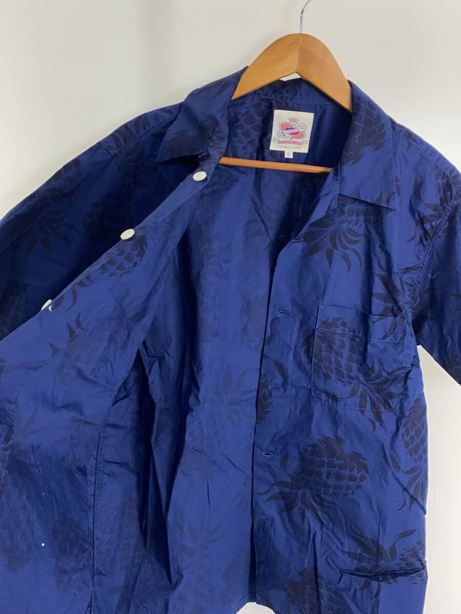 DUKE KAHANAMOKU Aloha Shirt, Size L, Cotton, Navy, All-over Print, DK37810 image 8