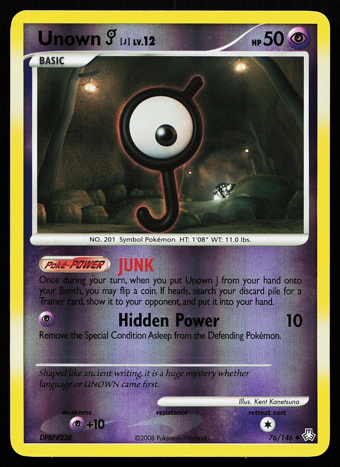 Unown [J] 76/146 Reverse Holo Legends Awakened Pokemon Card