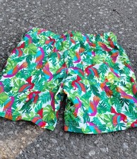 Old Navy Boys Adjustable Waist Printed Swim Trunks Parrots Large 10-12