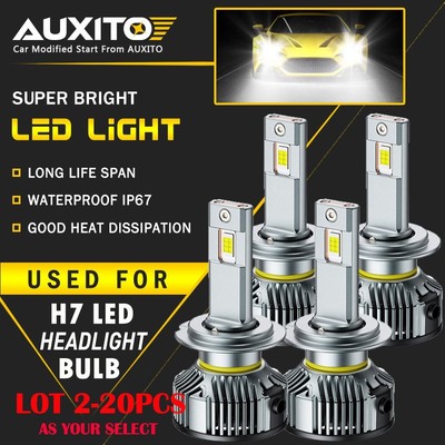 2-20PC AUXITO H7 LED Headlight Bulb 30000LM Super Bright High Low Beam White Y19