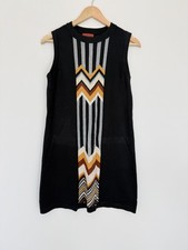 Missoni For Target Sweater Dress Womens M Black Chevron Sleeveless Knit Pullover