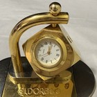 Vintage Casino Spinning Dice Desk Clock Gold Tone Working Quartz Reno Man Cave — photo 2