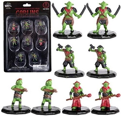 8 Painted Fantasy Goblin Mini Figures All Unique Designs 1'' Hex Sized Fits/ DND