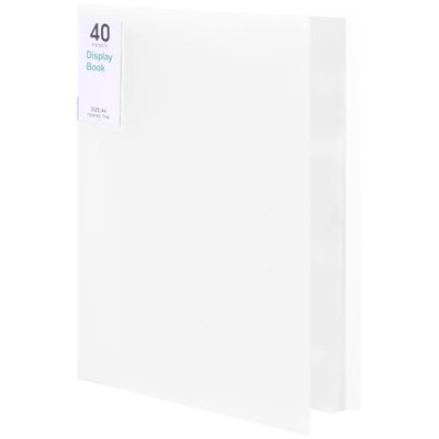  40-Pocket Portfolio Binder Organizer, Binder Sheet Protectors 40 Pockets White