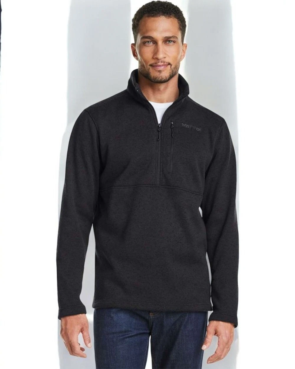 Marmot Mountain Works Dropline Half Zip Fleece Jacket Size 2XL Black New Outdoor