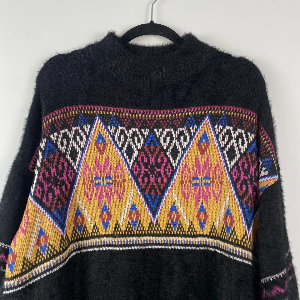 Modcloth Aztec Tunic Sweater Dress Size 1X Long Sleeve Mock Neck - Image 2 of 4