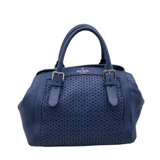 Kate Spade Atlantic Blue Leather Mercer Isle Sloan Perforated Satchel
