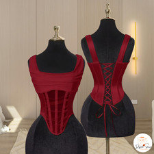 Sheer Mesh Corset Top, Underbust See-Through Corset, Transparent Structured Bust