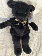 Salvino's Celebrity Bears Elvis Stojko Beanbag Plush Black Gold Embroidery 1999