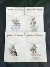 4 Harry Potter Hogwarts House Necklaces Silver Lion Snake Badger Eagle 18 Inch