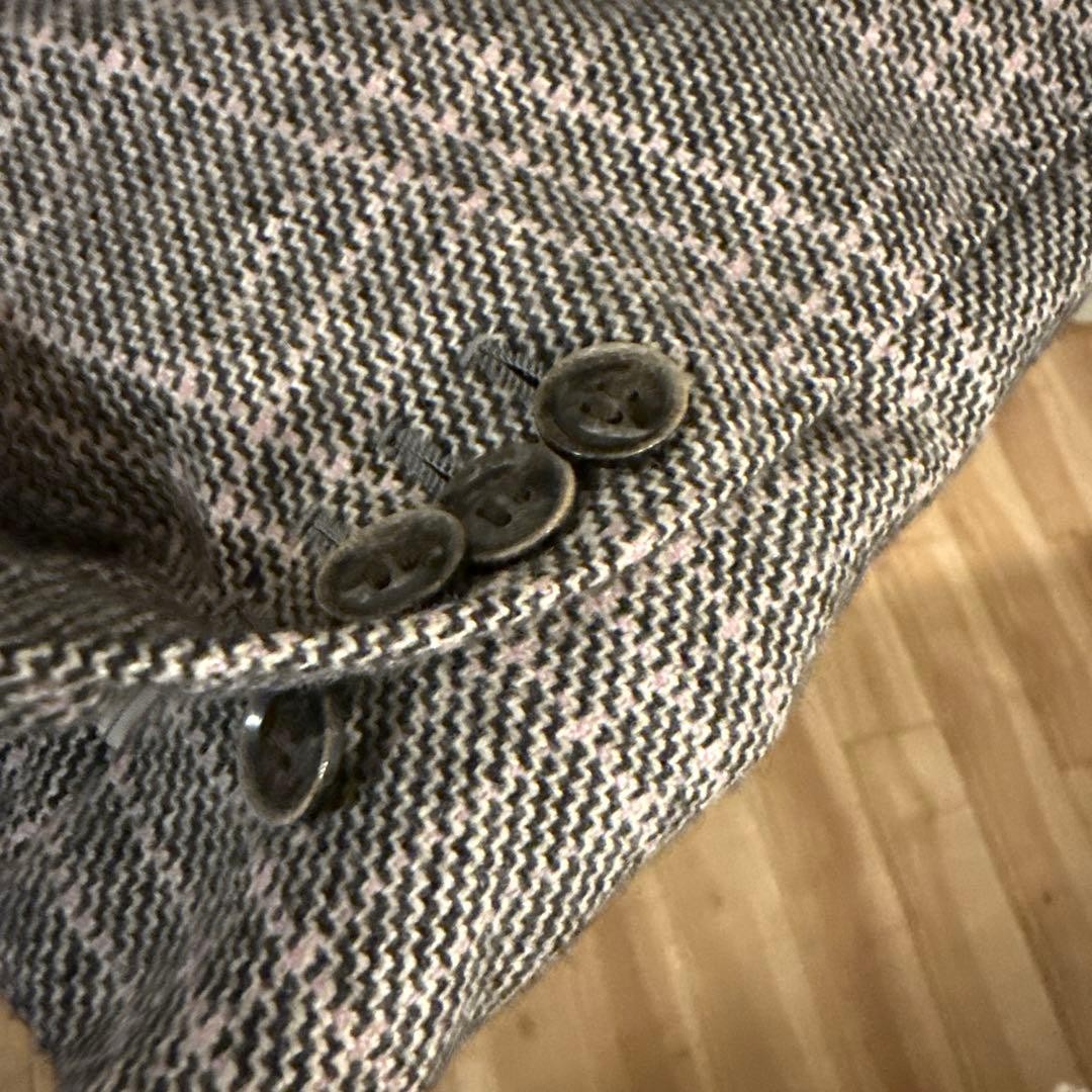 RING JACKET MEISTER Gray Check Pattern Tailored J… - image 3