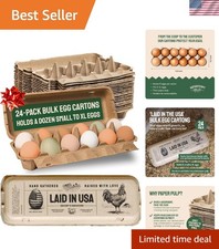 Hatortempt 24-Pack Reusable Bulk Egg Cartons - Eco-Friendly Sturdy Storage