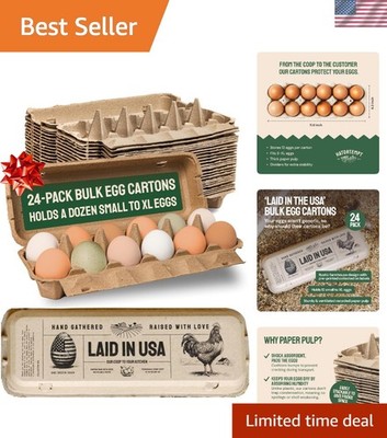 Hatortempt 24-Pack Reusable Bulk Egg Cartons - Eco-Friendly & Sturdy Storage