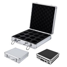 Pool Ball Case, Billiard Balls Storage Box, can Holds 16 Billiard Balls Silver