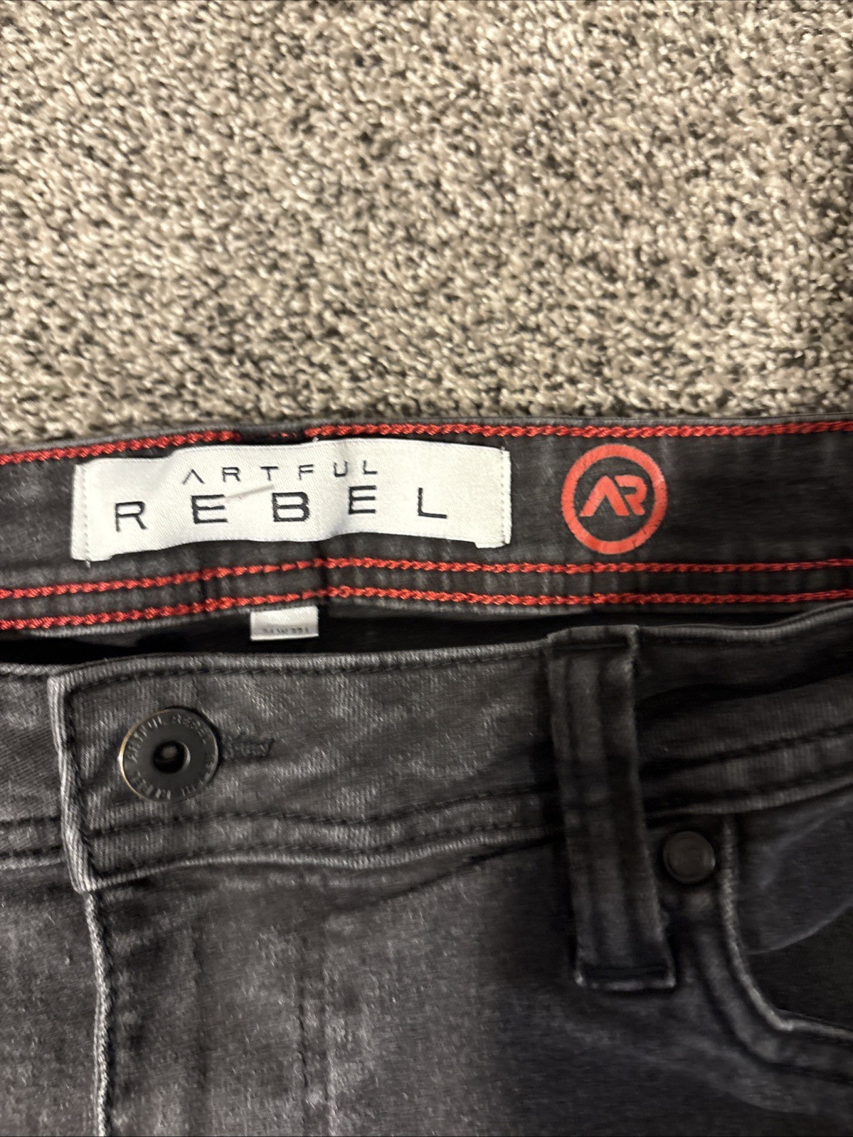 Artful Rebel AR Jeans Mens Size Tag (34x32) Act (33x30) Black Slim Straight - View 2