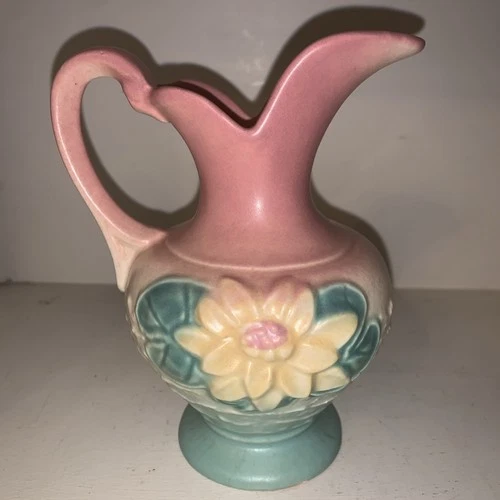 Vintage Hull Pottery Water Lily Small Pitcher Ewer W-2- 5 1/2 Made in USA