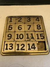 Vintage Brass Number Slide Puzzle