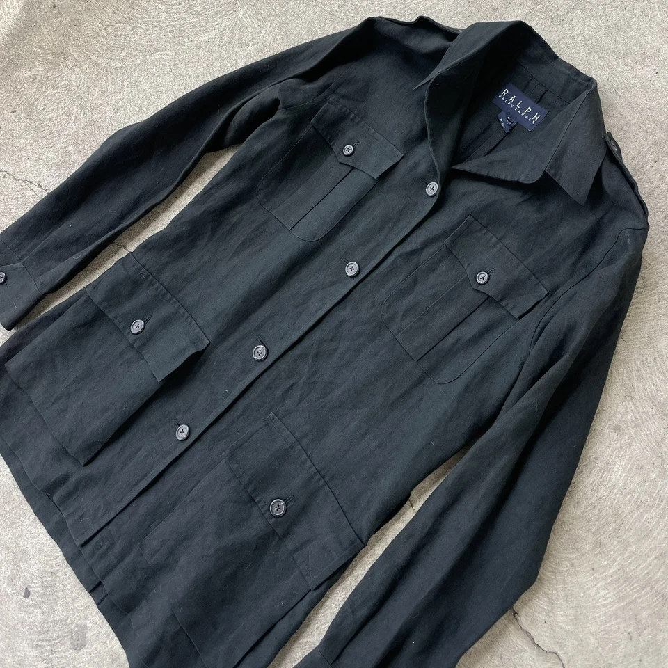 Sobrecamisa Ralph Lauren Para Hombre Lino Estilo Militar De Colección L Foto 4 de 4