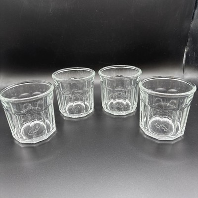 4 Luminarc Working Glass 500 ML 10 Panel Tumblers 14 oz Jam Jelly Jar Vtg France